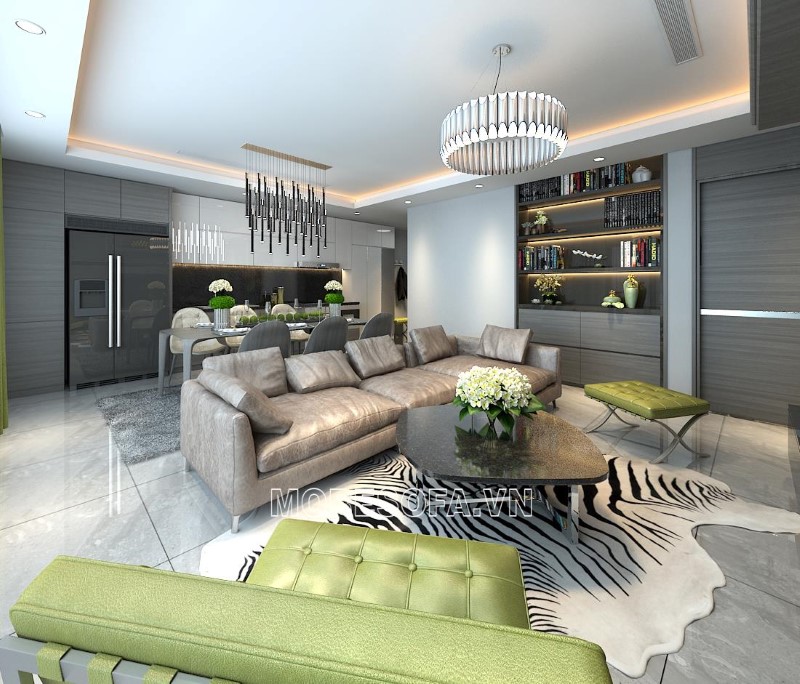 Ghế sofa góc da hiện đại cao cấp